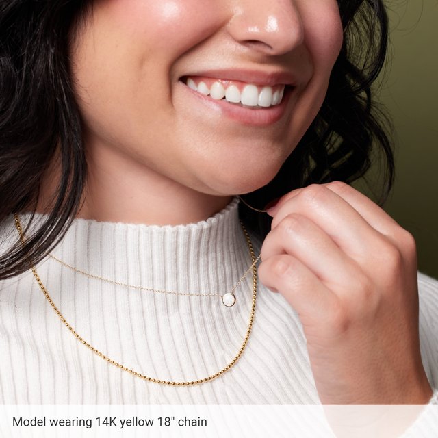 14K Yellow Gold Bead 3 Mm 18 In Lobster Clasp Polished Hollow Bead Chain