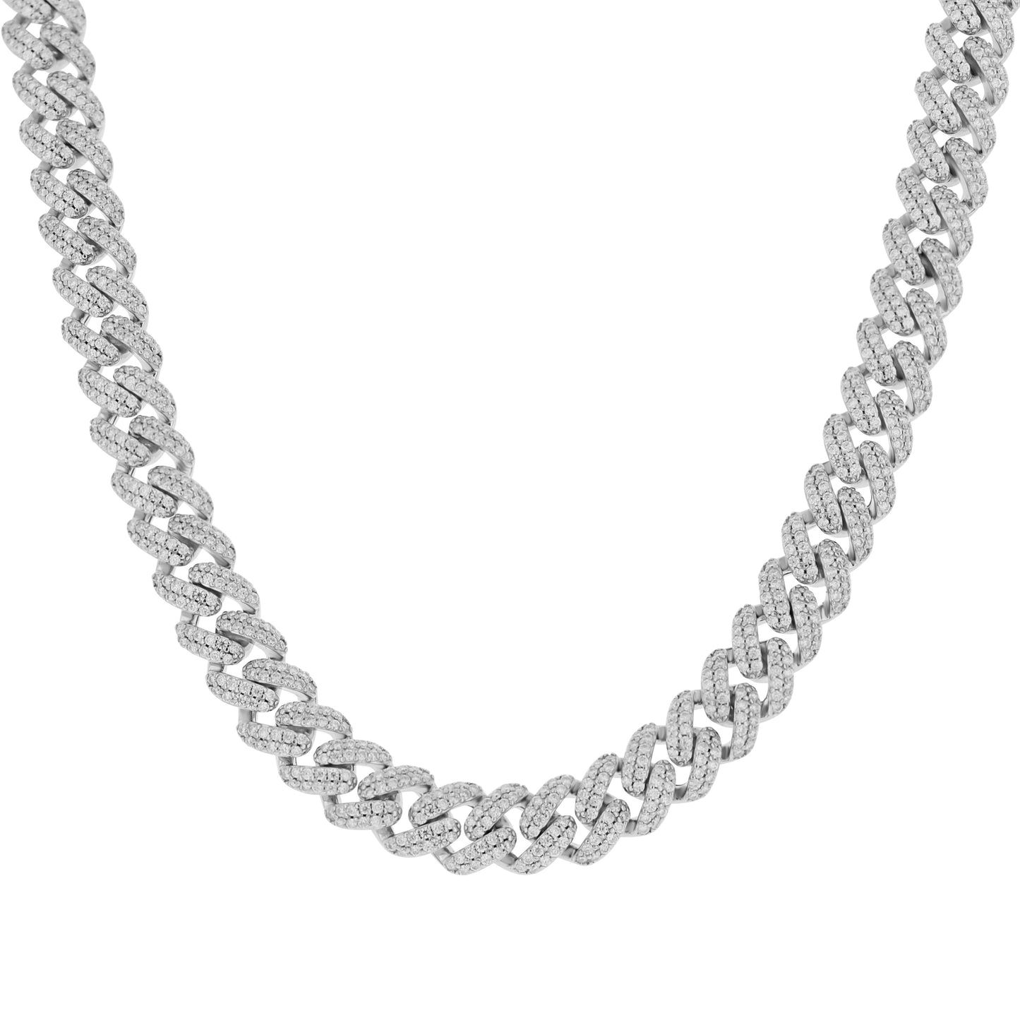 Sterling Silver Unisex Moissanite Cuban Chain Bracelet