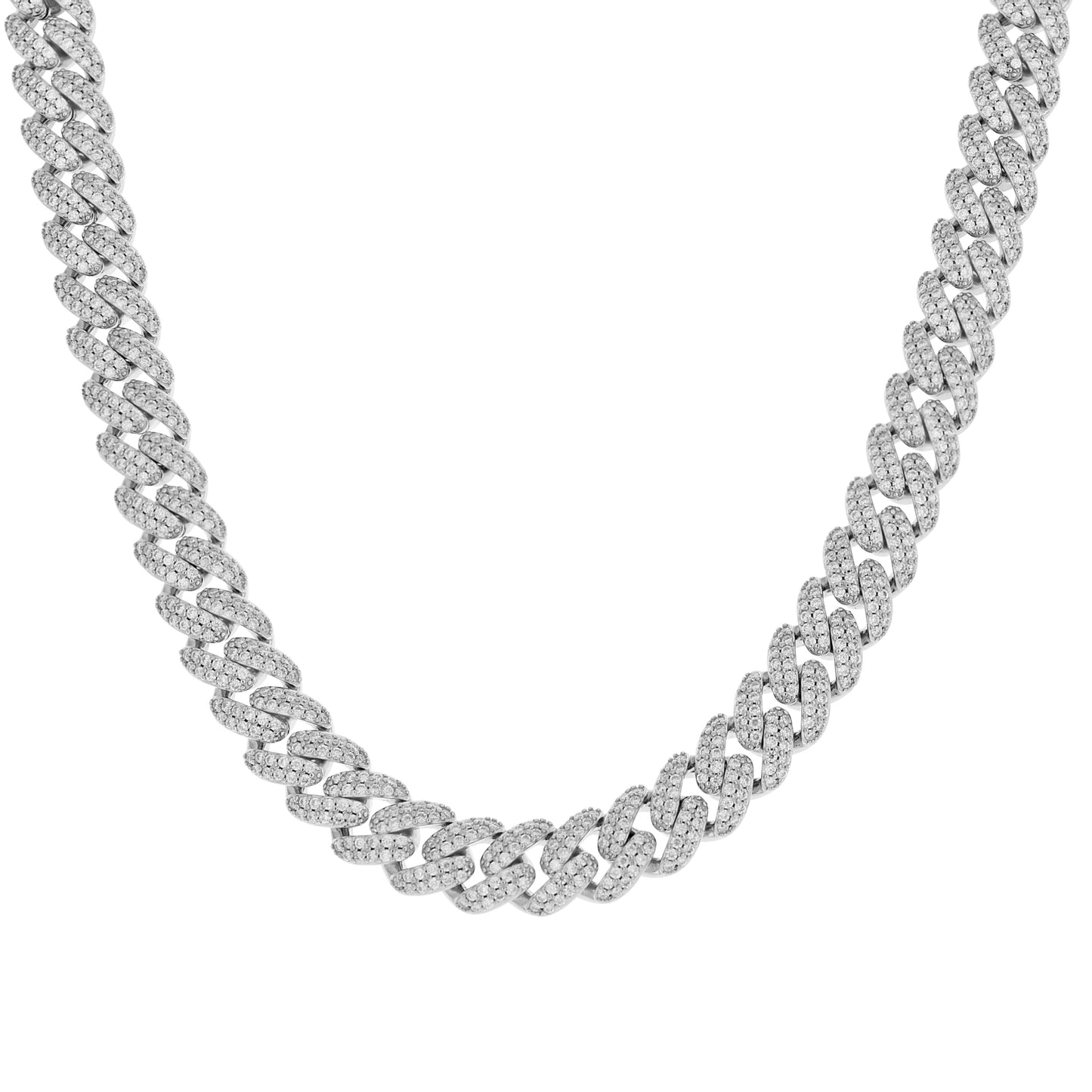 Sterling Silver Unisex Moissanite Cuban Chain Bracelet