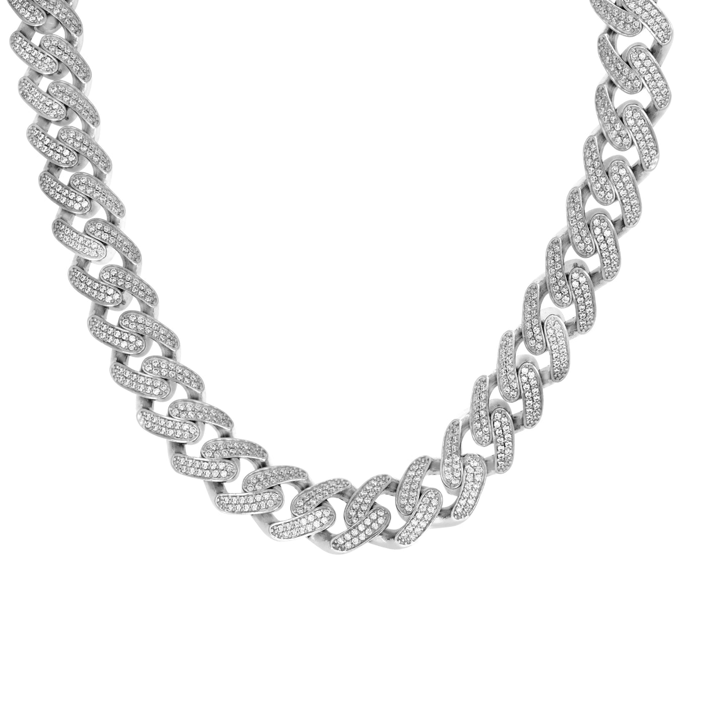 Sterling Silver Unisex Moissanite Miami Cuban Bracelet