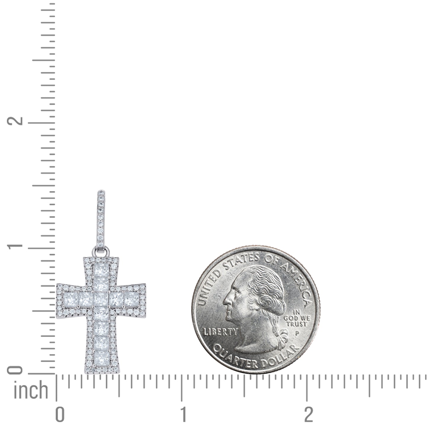 Sterling Silver Unisex Princess-Cut Round 0.45ct, 3.40ct Moissanite Cross Religious Pendant – Elegant Jewelry Gift for Birthday, Anniversary, Engagement, Wedding