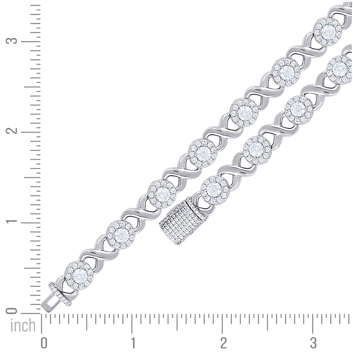 Sterling Silver Womens Cubic-Zirconia Infinity Love Fashion Link Bracelet 7 Inches– Elegant Jewelry Gift for Birthday, Anniversary, Engagement, Wedding