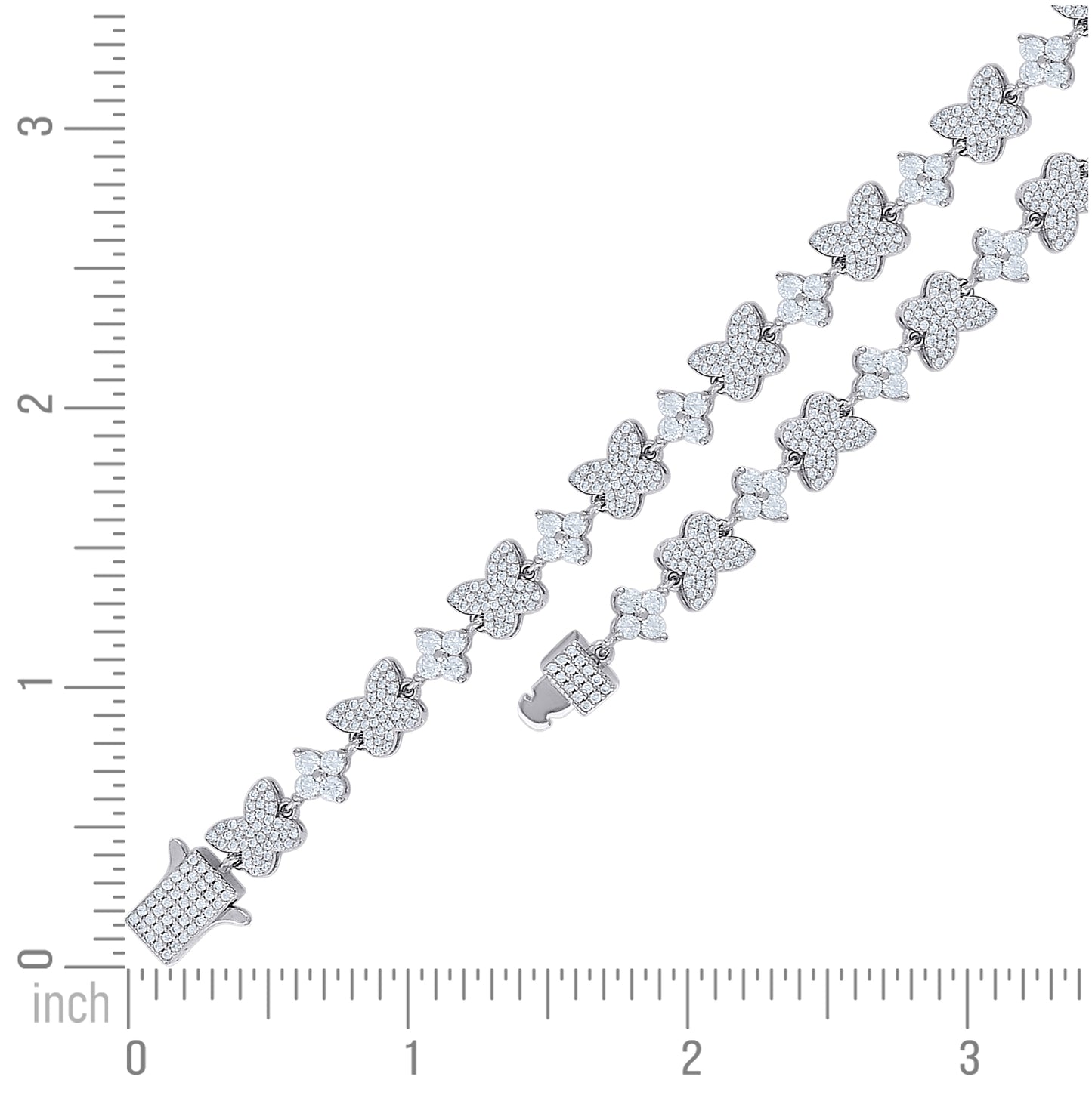 Sterling Silver Yellow-tone Womens Cubic-Zirconia Butterfly Fashion Link Bracelet 7 Inches– Elegant Jewelry Gift for Birthday, Anniversary, Engagement, Wedding