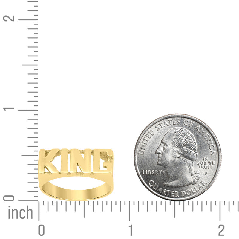 10kt Yellow Gold Mens King Fashion Ring