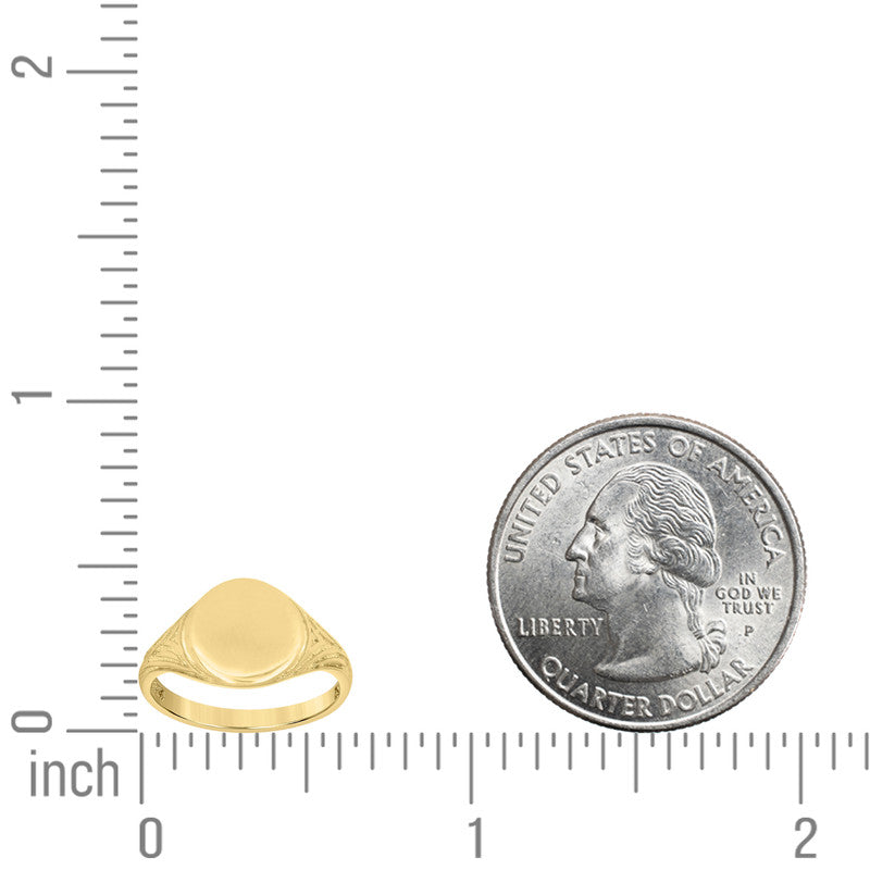 10kt Yellow Gold Womens Round Head Signet Ring