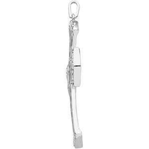 Sterling Silver Round H+ I1 Natural Diamond Cross Pendant