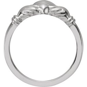 Sterling Silver Polished Youth Claddagh Ring Size 5