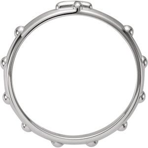 14K White Gold 9 3.2 Mm Polished Rosary Ring Size 9