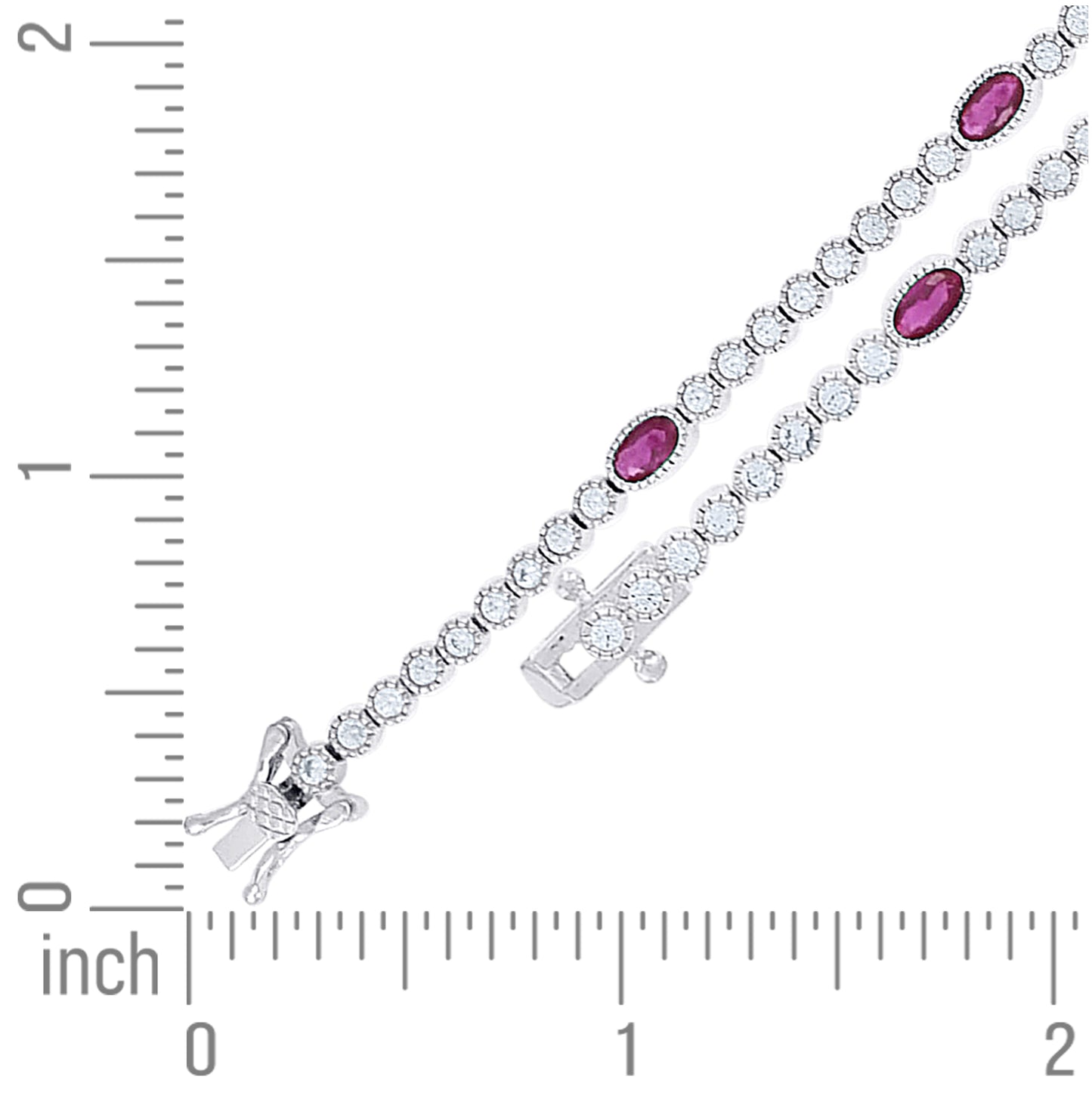 Sterling Silver Womens Oval Round White Cubic-Zirconia Tennis Bracelet 7 Inches– Elegant Jewelry Gift for Birthday, Anniversary, Engagement, Wedding