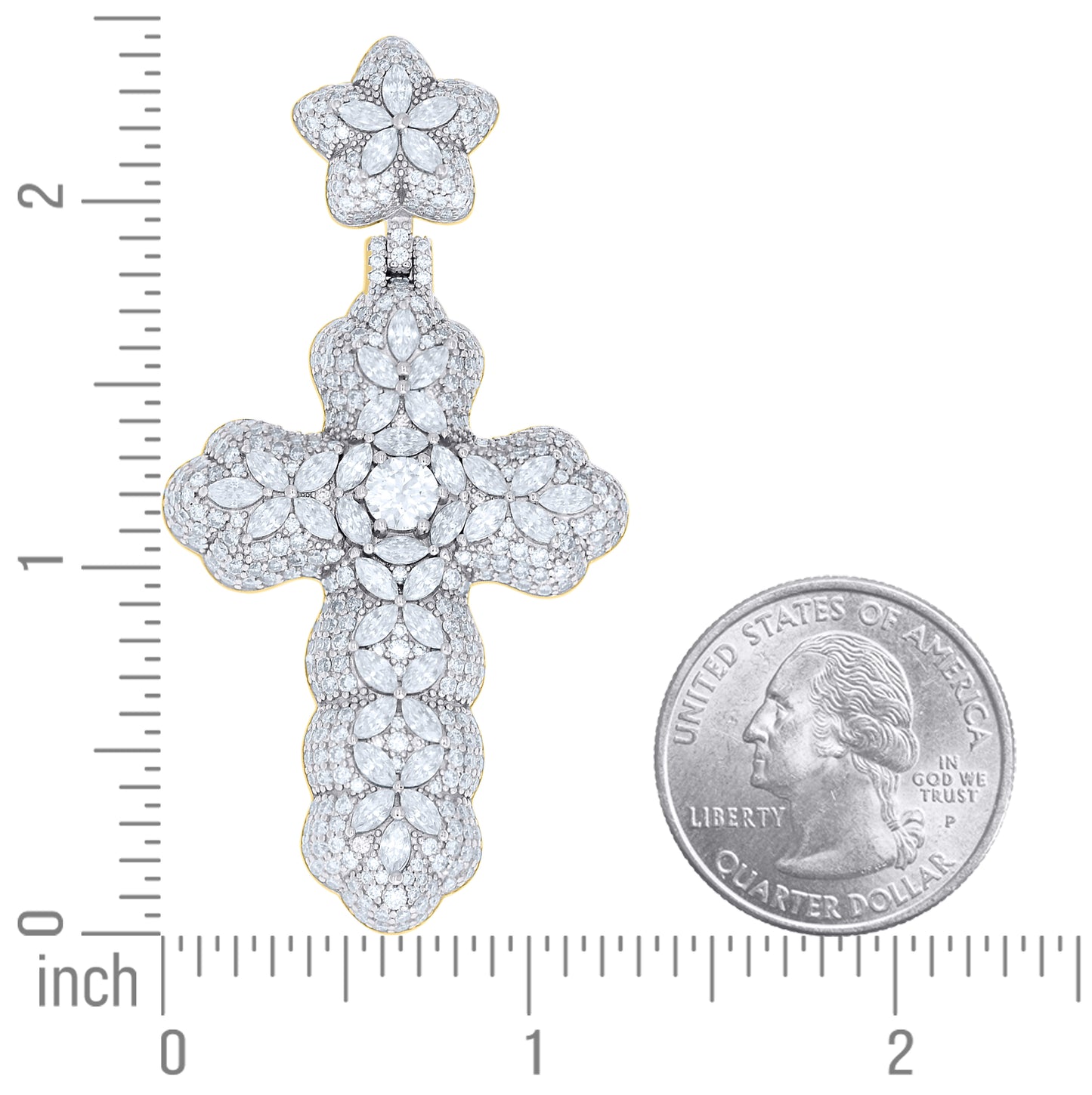 Sterling Silver Mens Marquise Round Moissanite Cross Religious Pendant – Elegant Jewelry Gift for Birthday, Anniversary, Engagement, Wedding