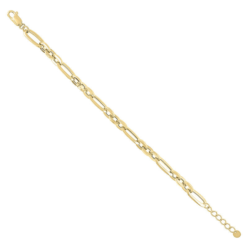 10kt Yellow Gold Unisex Fashion Link Bracelet Size 8 Inches