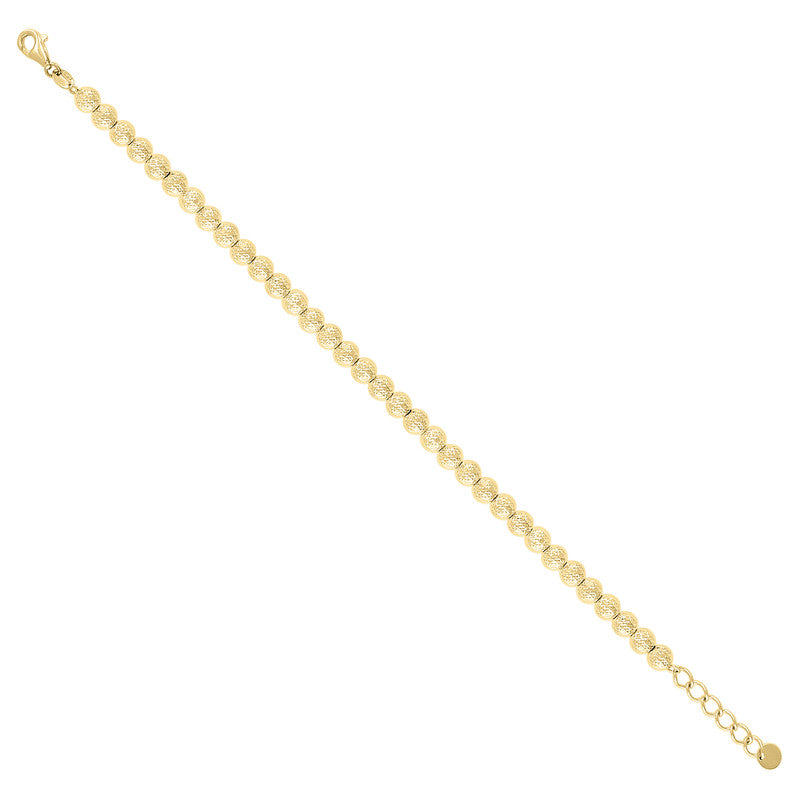10kt Yellow Gold Womens Beaded Fashion Bracelet Size 8 Inches
