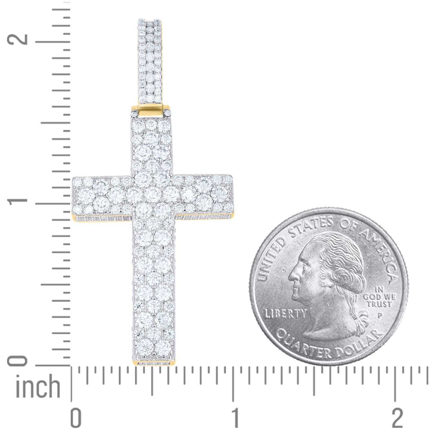 Sterling Silver Mens Moissanite Cross Religious Pendant – Elegant Jewelry Gift for Birthday, Anniversary, Engagement, Wedding