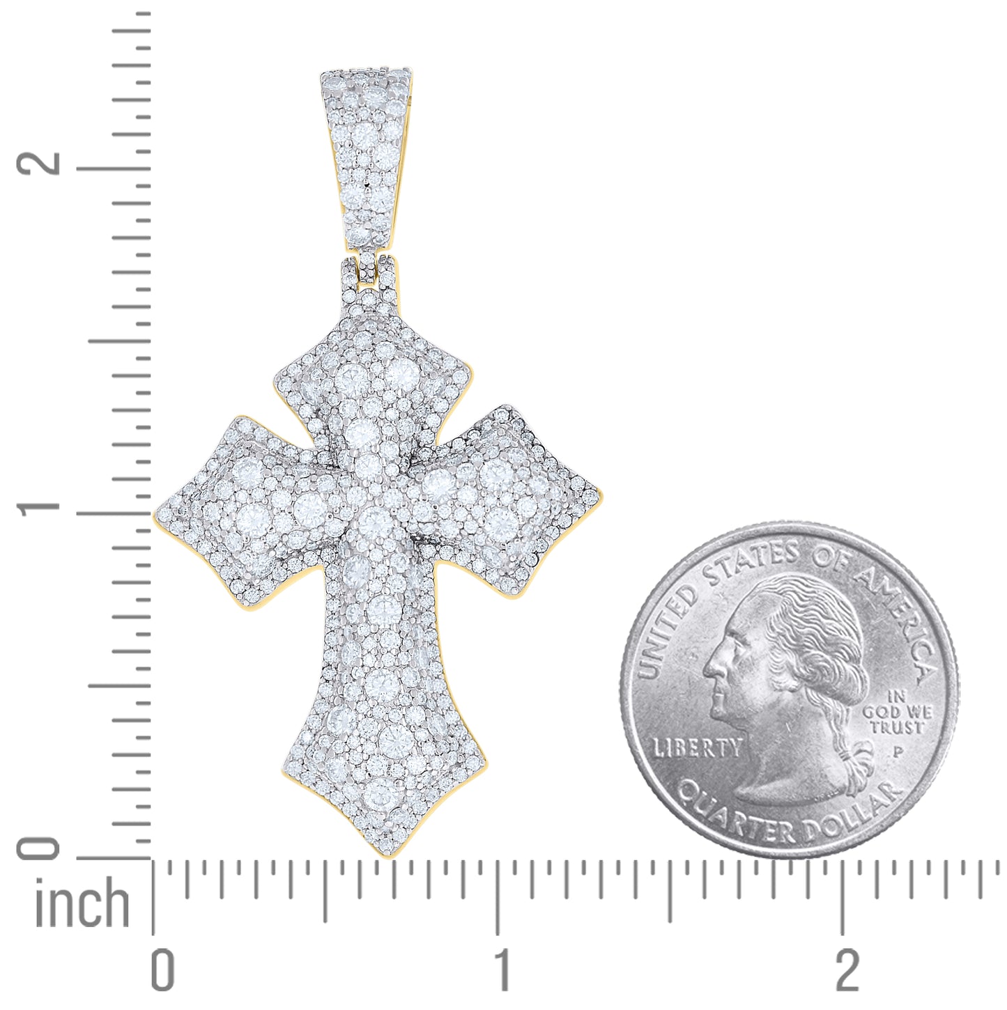 Sterling Silver Mens Moissanite Cross Religious Pendant – Elegant Jewelry Gift for Birthday, Anniversary, Engagement, Wedding