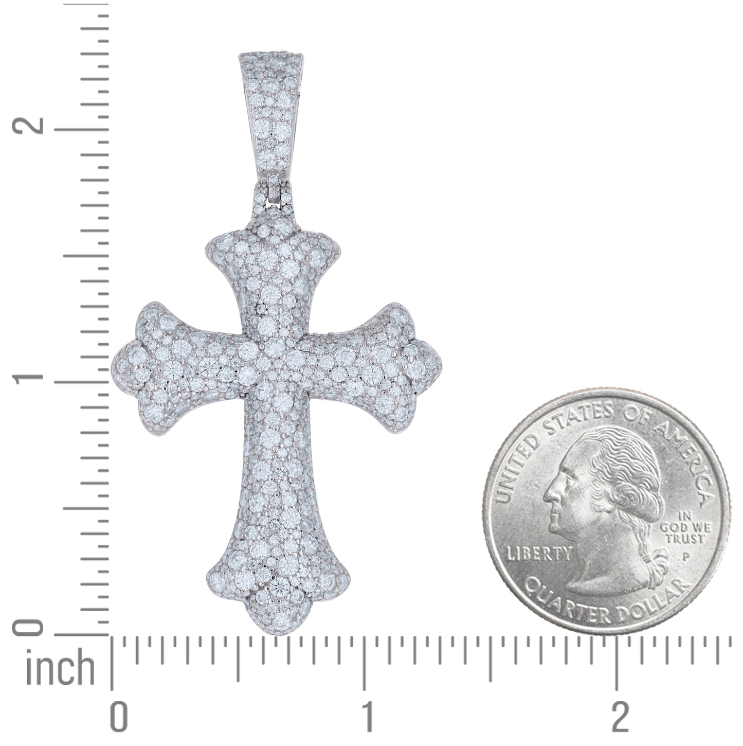 Sterling Silver Mens Moissanite Cross Religious Pendant – Elegant Jewelry Gift for Birthday, Anniversary, Engagement, Wedding