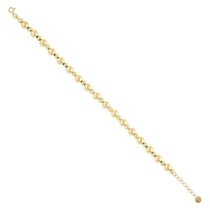 10kt Yellow Gold Womens Beaded Fashion Bracelet Size 8 Inches