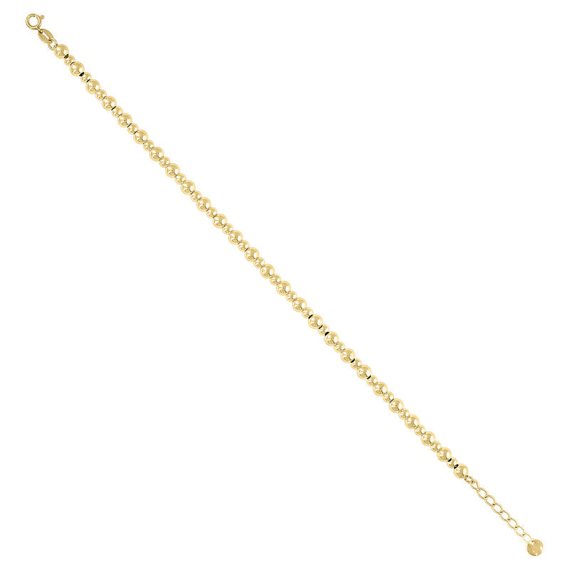 10kt Yellow Gold Womens Beaded Fashion Bracelet Size 8 Inches
