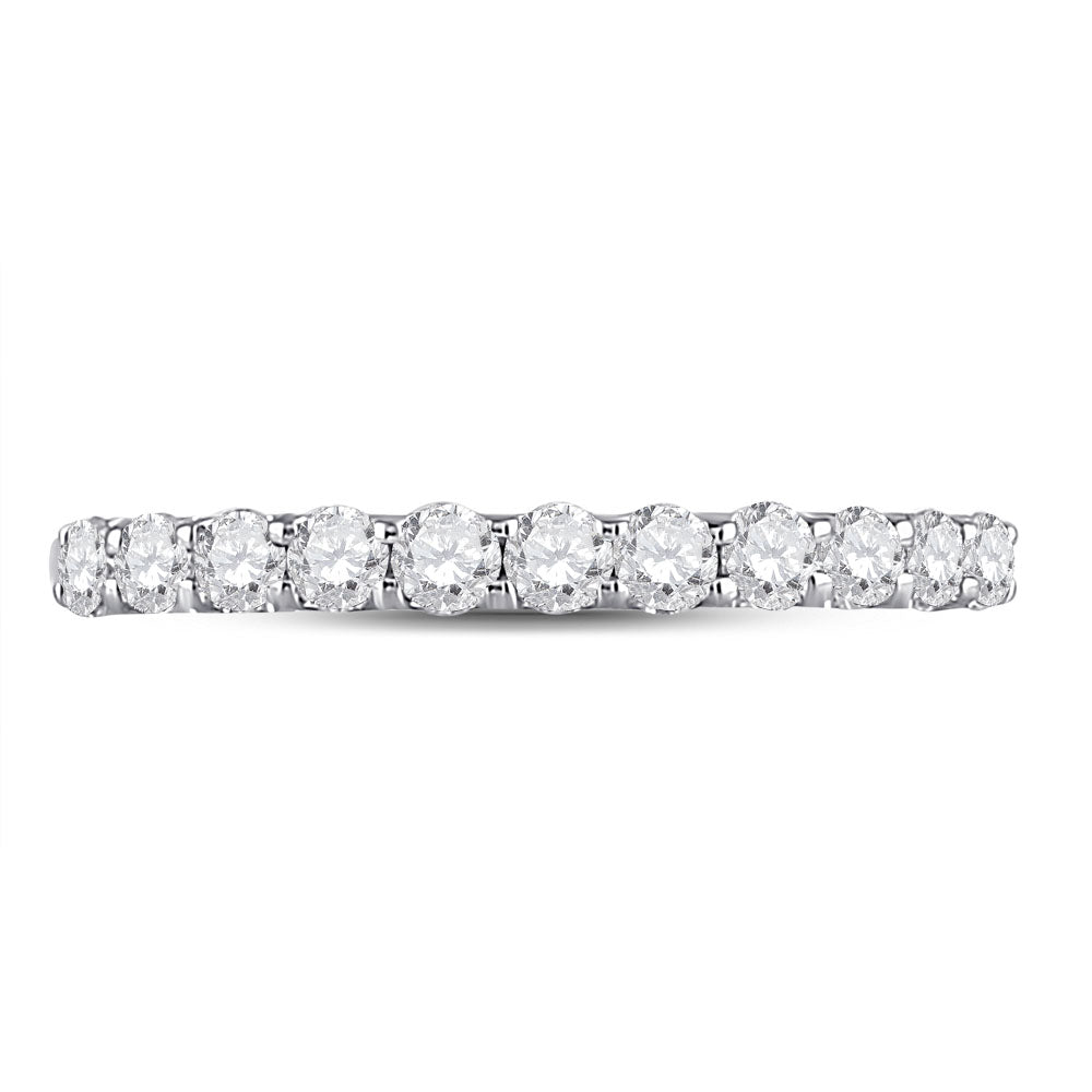 14K White Gold Womens Round Diamond Classic Anniversary Band Ring 1/2 Cttw, Womens Size: 5-10
