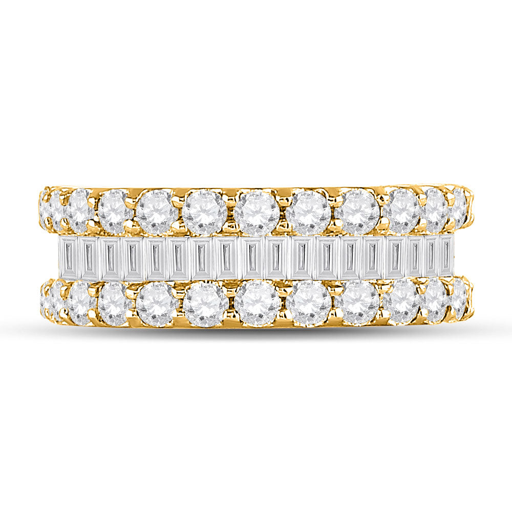 14K Yellow Gold Womens Baguette Diamond Anniversary Ring 2-5/8 Cttw, Womens Size: 5-10