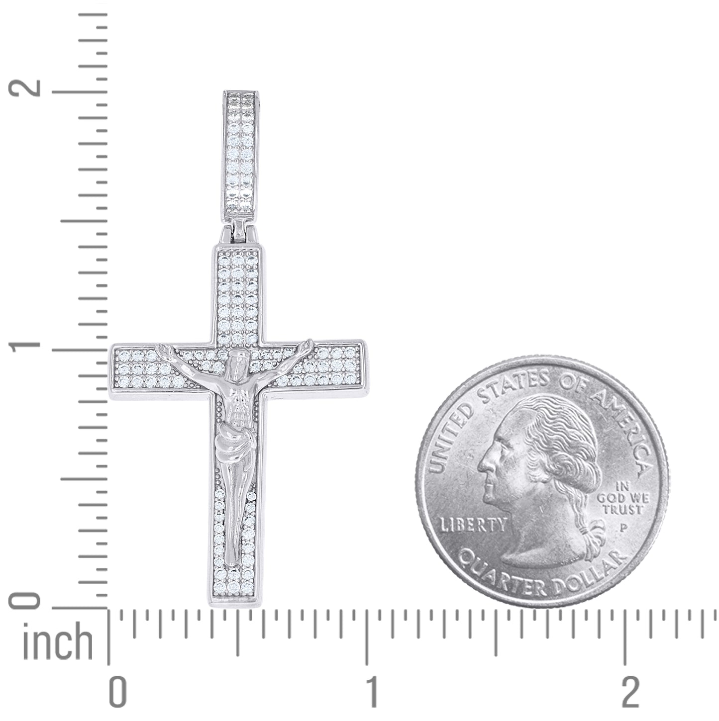 Sterling Silver Men Moissanite Crucifix Cross Religious Charm Pendant – Elegant Jewelry Gift for Birthday, Anniversary, Engagement, Wedding