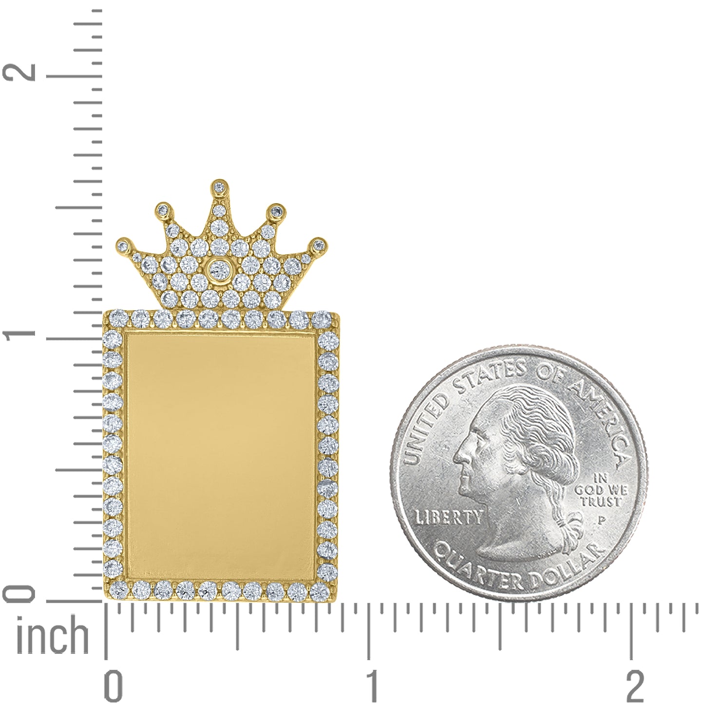 Sterling Silver Yellow-Tone Unisex Cubic-Zirconia Square Photo Frame Pendant – Elegant Jewelry Gift for Birthday, Anniversary, Engagement, Wedding