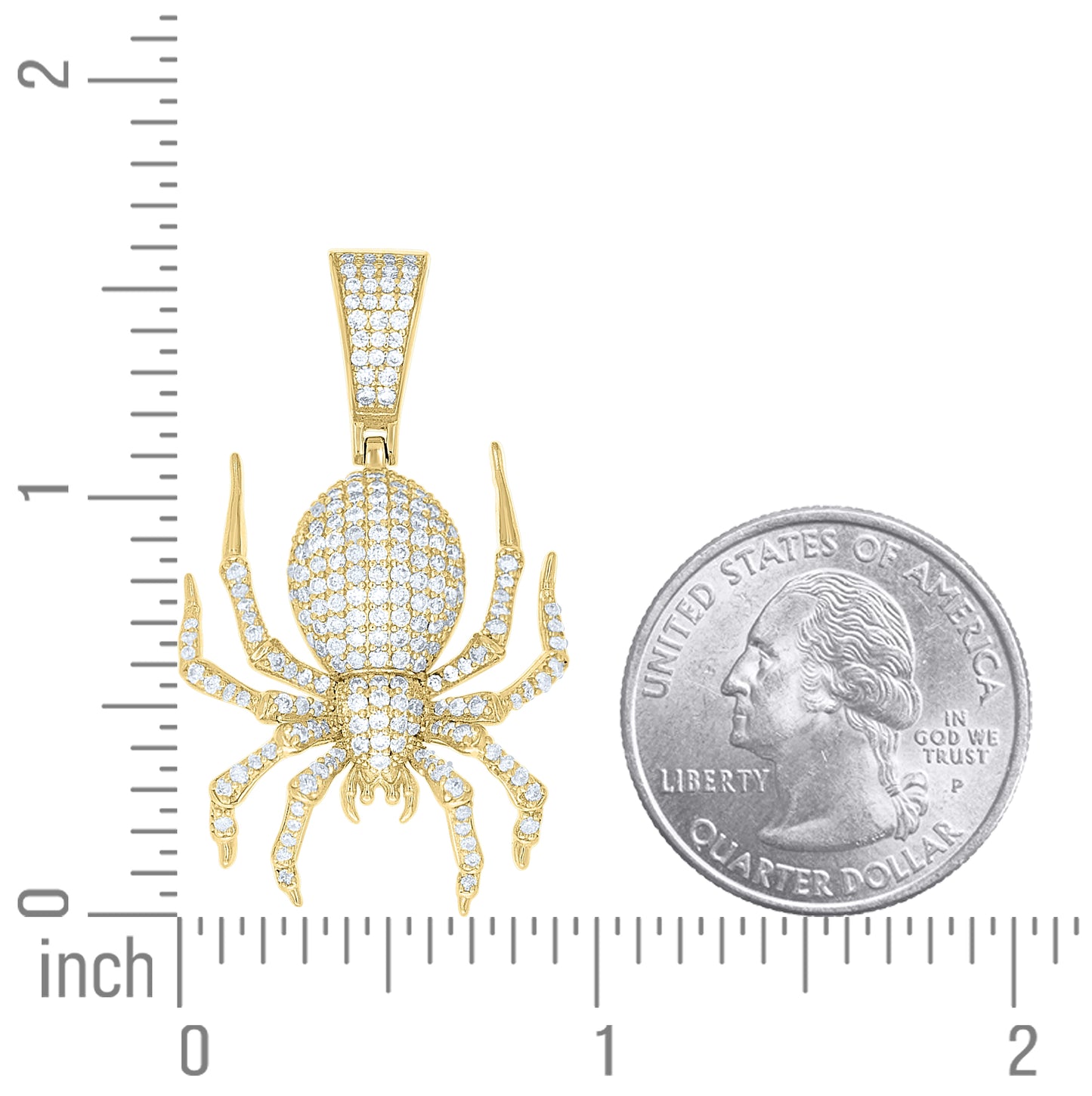 Sterling Silver Mens Cubic-Zirconia Spider Wildlife Pendant – Elegant Jewelry Gift for Birthday, Anniversary, Engagement, Wedding