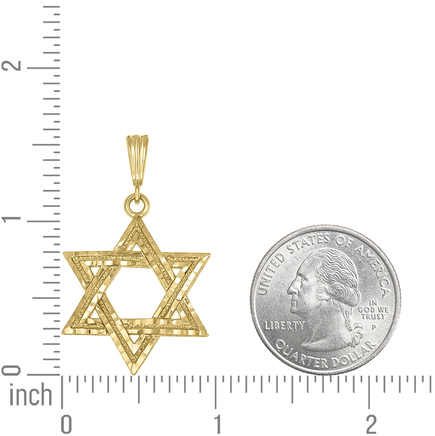 Sterling Silver Yellow-Tone Unisex Star Of David Religious Charm Pendant – Elegant Jewelry Gift for Birthday, Anniversary, Engagement, Wedding