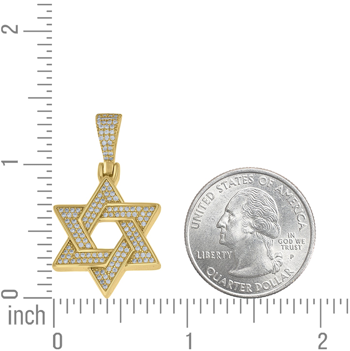 Sterling Silver Yellow-Tone Unisex Cubic-Zirconia Star Of David Religious Pendant – Elegant Jewelry Gift for Birthday, Anniversary, Engagement, Wedding