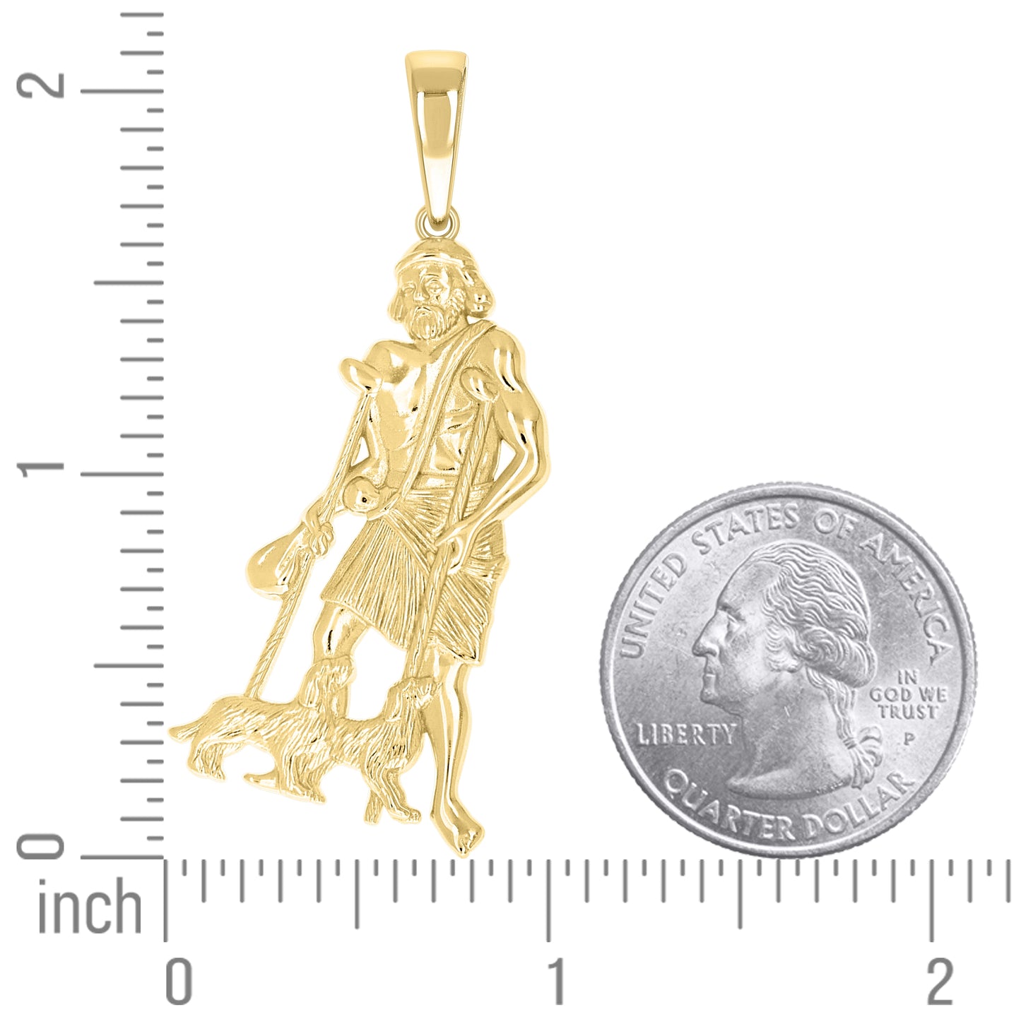 Sterling Silver Men St. Lazarus Religious Charm Pendant – Elegant Jewelry Gift for Birthday, Anniversary, Engagement, Wedding