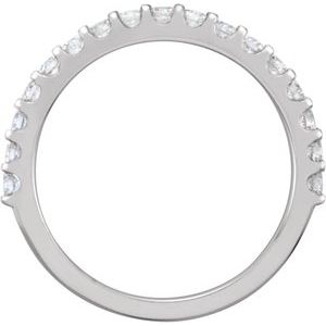 Platinum Round 2 Mm Polished 1/2 Ctw Natural Diamond Band Size 7