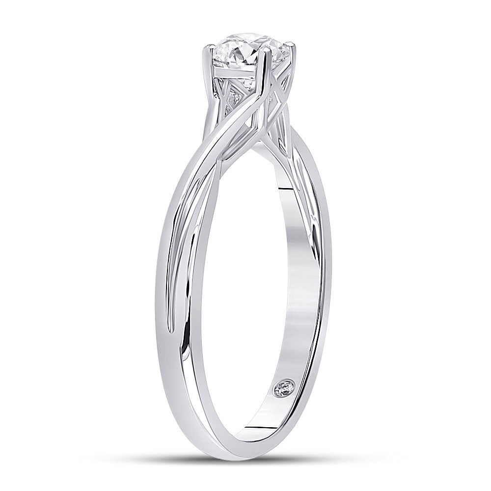 14K Yellow Or White Gold Womens Round Diamond Solitaire Bridal Wedding Engagement Ring 1/2 Cttw, Womens Size: 5-10