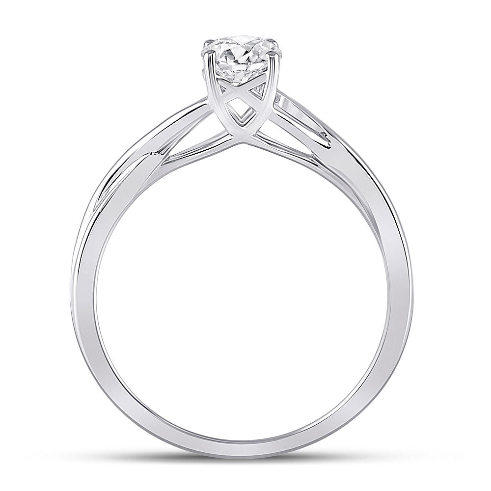 14K Yellow Or White Gold Womens Round Diamond Solitaire Bridal Wedding Engagement Ring 1/2 Cttw, Womens Size: 5-10