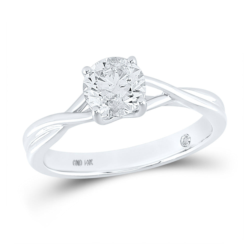 14K White Gold Round Diamond Solitaire Bridal Wedding Engagement Ring 1 Cttw, Womens Size: 5-10