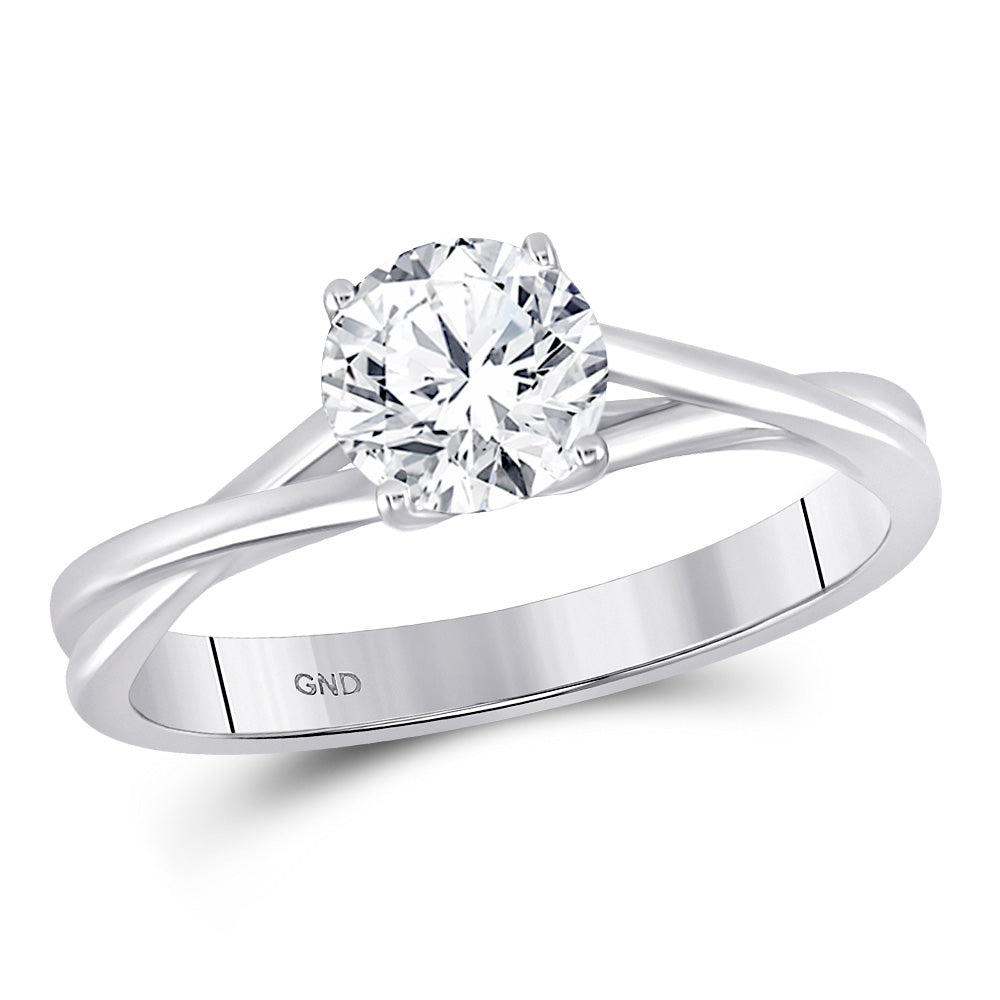 14K White Or Yellow Gold Round Diamond Solitaire Bridal Wedding Engagement Ring , Womens Size: 5-10