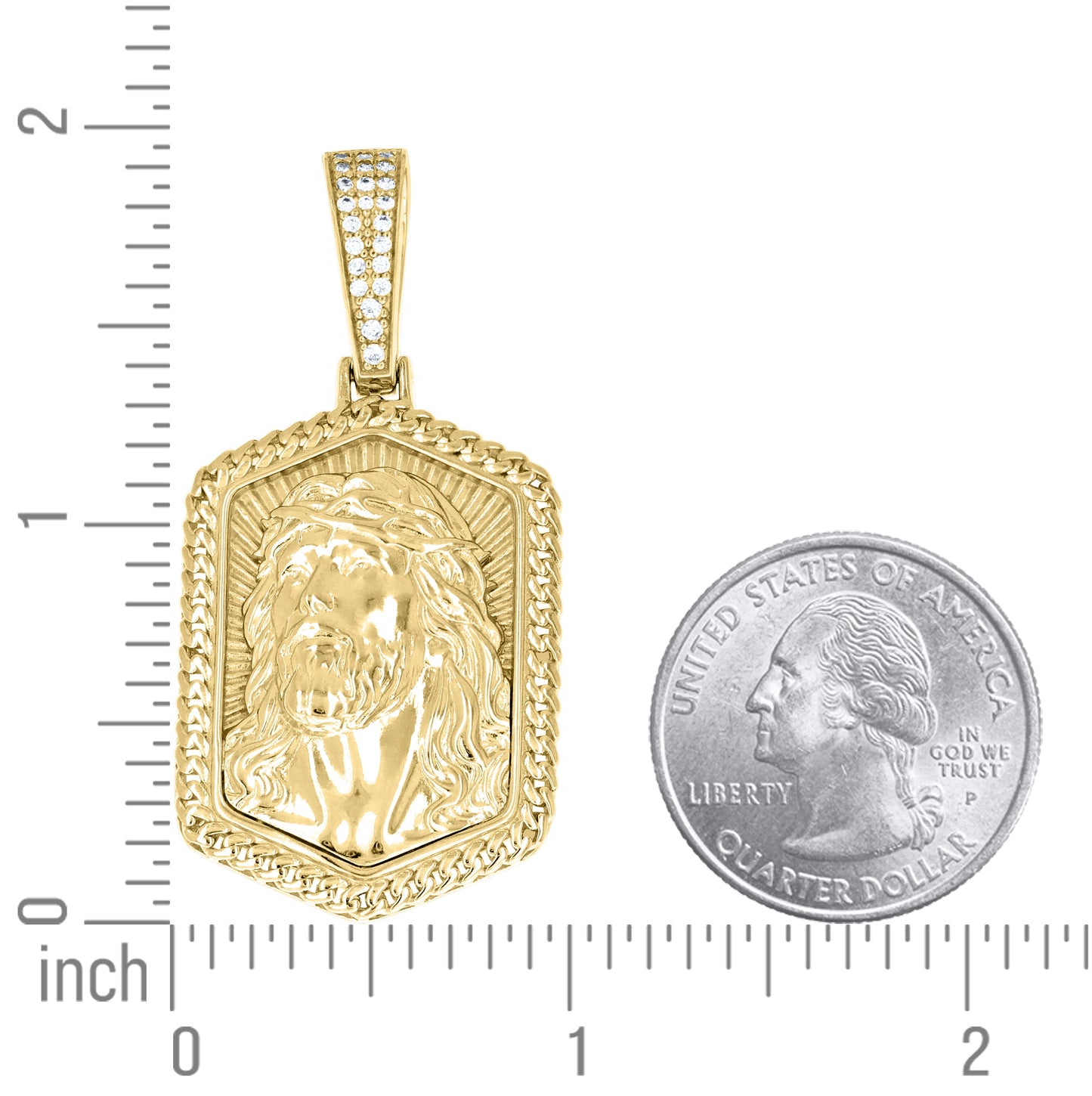 Sterling Silver Men Cubic-Zirconia Jesus Religious Charm Pendant – Elegant Jewelry Gift for Birthday, Anniversary, Engagement, Wedding