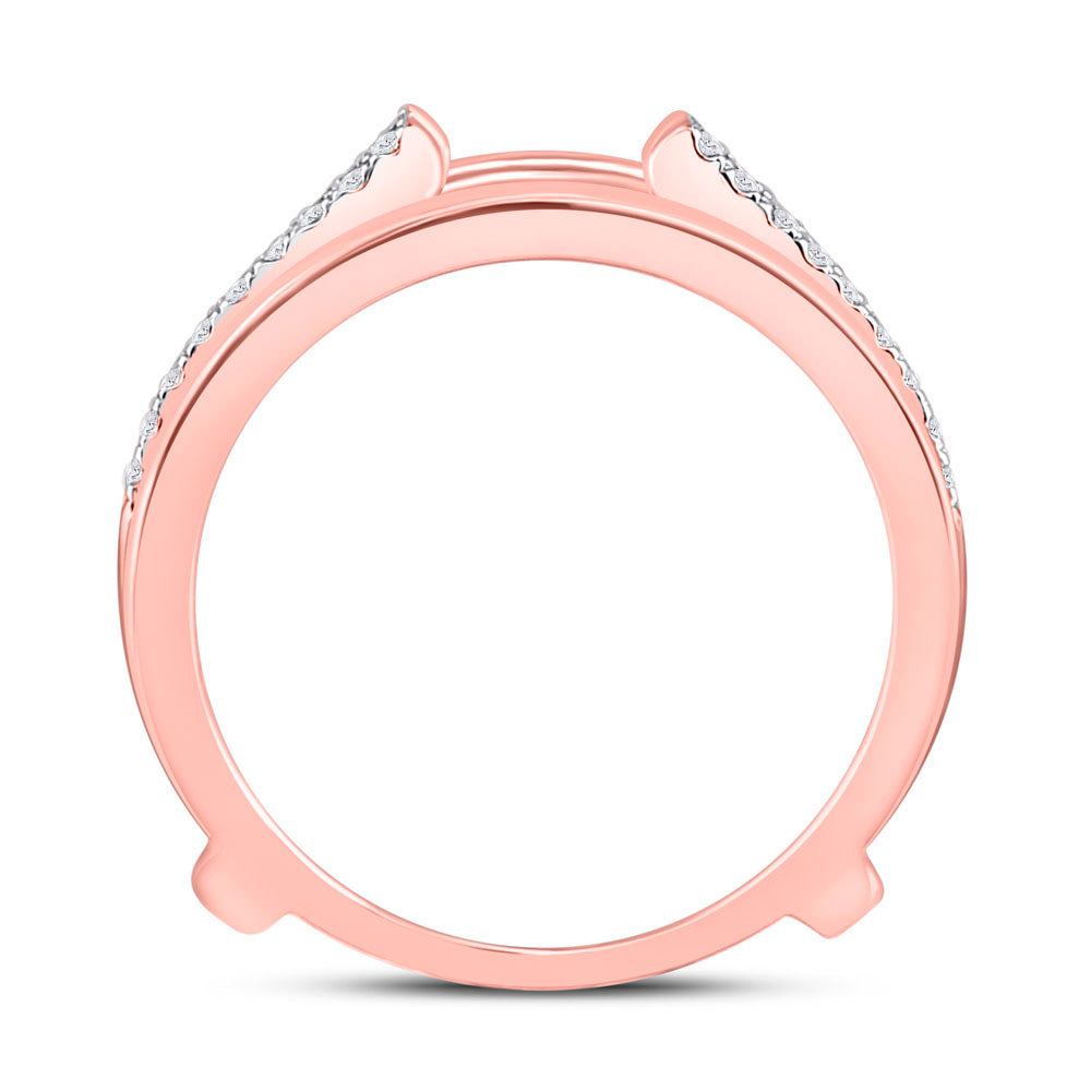 14K Rose Gold Womens Round Diamond Wrap Ring Guard Enhancer 1 Cttw, Womens Size: 5-10