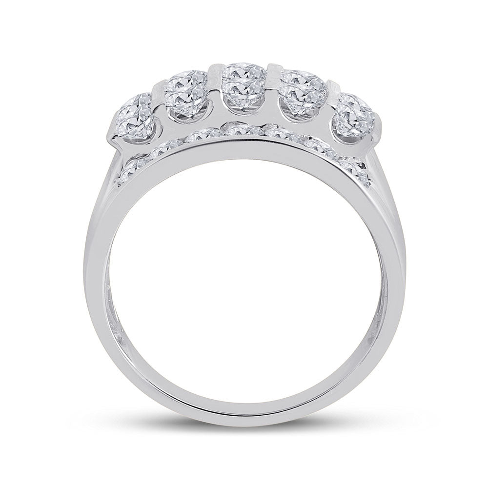 14K Yellow Or White Gold Mens Round Diamond Channel-Set Band Ring 3 Cttw, Mens Size: 7-13