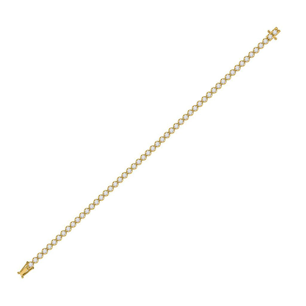 14K Rose Or Yellow Gold Womens Round Diamond Classic Tennis Bracelet