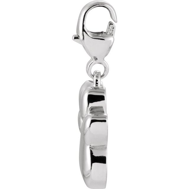 14K White Gold 11.6 X 9.9 Mm Polished Paw Print Charm/Pendant