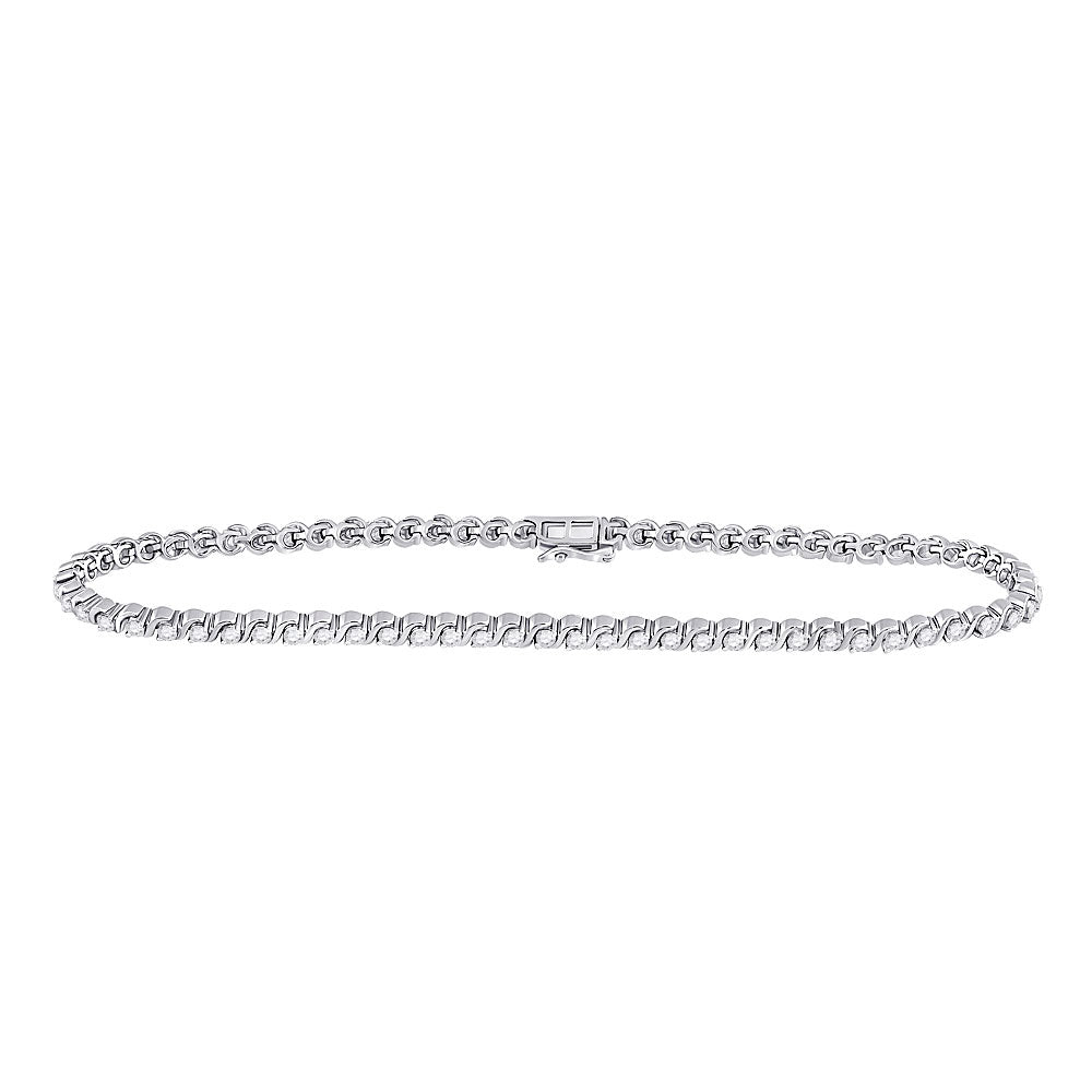 10K Yellow Or White Gold Womens Round Diamond Classic Tennis Bracelet 1 Cttw