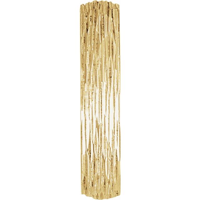 18K Yellow Gold Polished Bark-Style Comfort-Fit Band With Bead Blast Finish