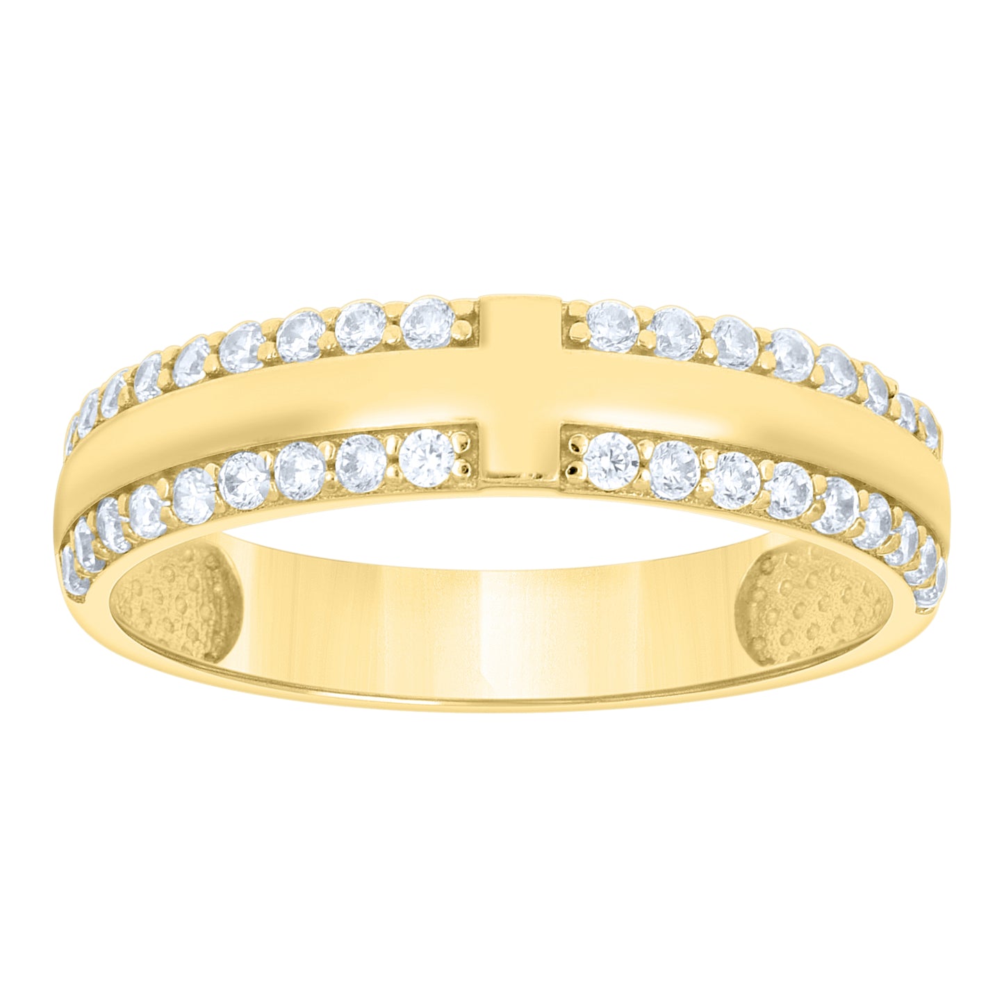 14kt Yellow Gold His & Hers Cubic-Zirconia Trio Ring Set, Women's Size 7 & Men's Size 10 – Elegant Jewelry Gift for Birthday, Anniversary, Engagement, Wedding