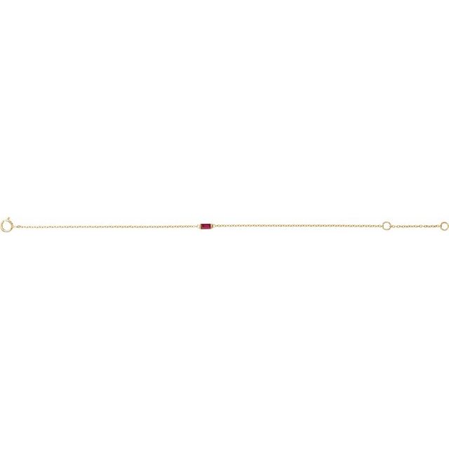 14K Yellow Or Rose Gold Or Sterling Silver 4 X 2 Mm Polished Natural Gemstone Staright Baguette 6 1/2-7 1/2 In Bracelet