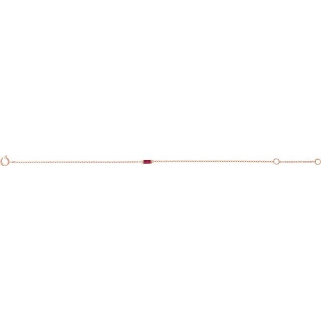 14K Yellow Or Rose Gold Or Sterling Silver 4 X 2 Mm Polished Natural Gemstone Staright Baguette 6 1/2-7 1/2 In Bracelet