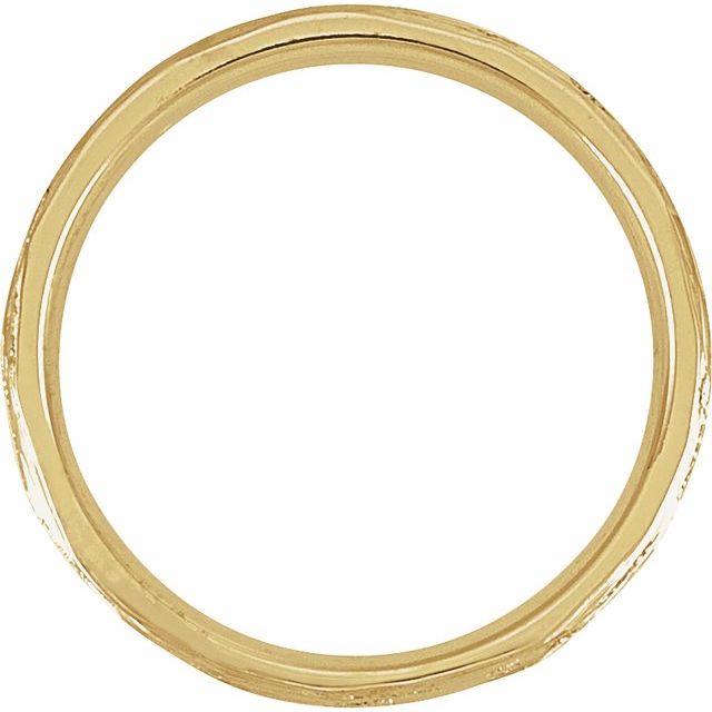 14K Yellow Or White Gold Polished Bark-Style Comfort-Fit Band With Bead Blast Finish
