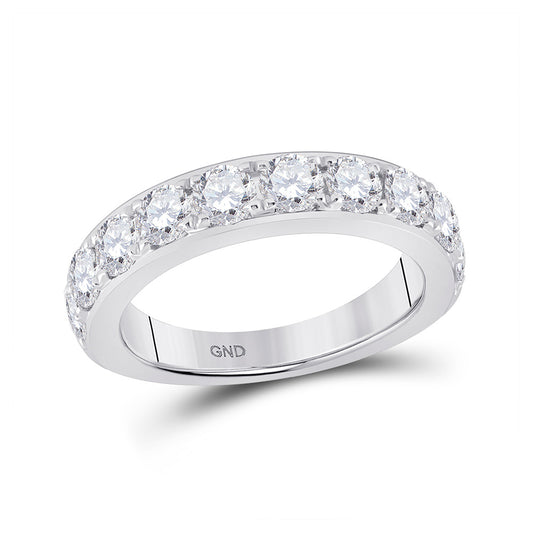 14K White Gold Womens Round Diamond Single Row Band Ring 1-3/4 Cttw, Womens Size: 5-10