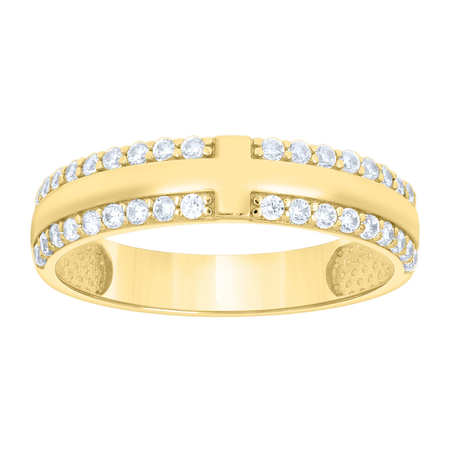 10kt Yellow Gold His & Her Cubic-Zirconia Trio Ring Set, Women's Size 7 & Men's Size 10 – Elegant Jewelry Gift for Birthday, Anniversary, Engagement, Wedding