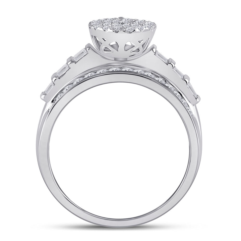 10K Yellow Or White Gold Round Diamond Teardrop Bridal Wedding Engagement Ring 1 Cttw, Womens Size: 5-10