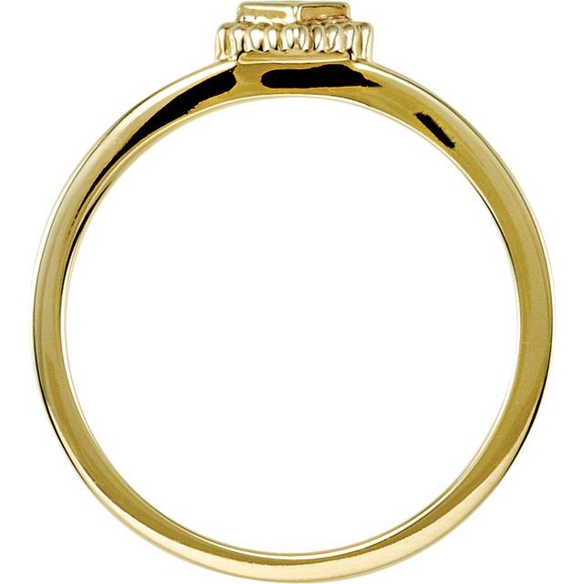 14K Yellow Gold Square 2.5 X 2.5 Mm Polished Natural Blue Sapphire Stackable Family Ring, Size 7