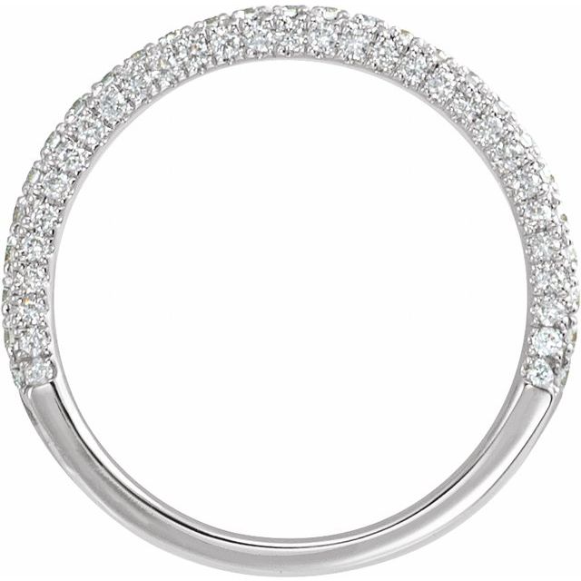 14K Yellow Or White Or Rose Gold Or Platinum Round 1.3Mm Si1-Si2, G-H Polished 5/8 Ctw Lab-Grown Diamond Matching Band, Size 7